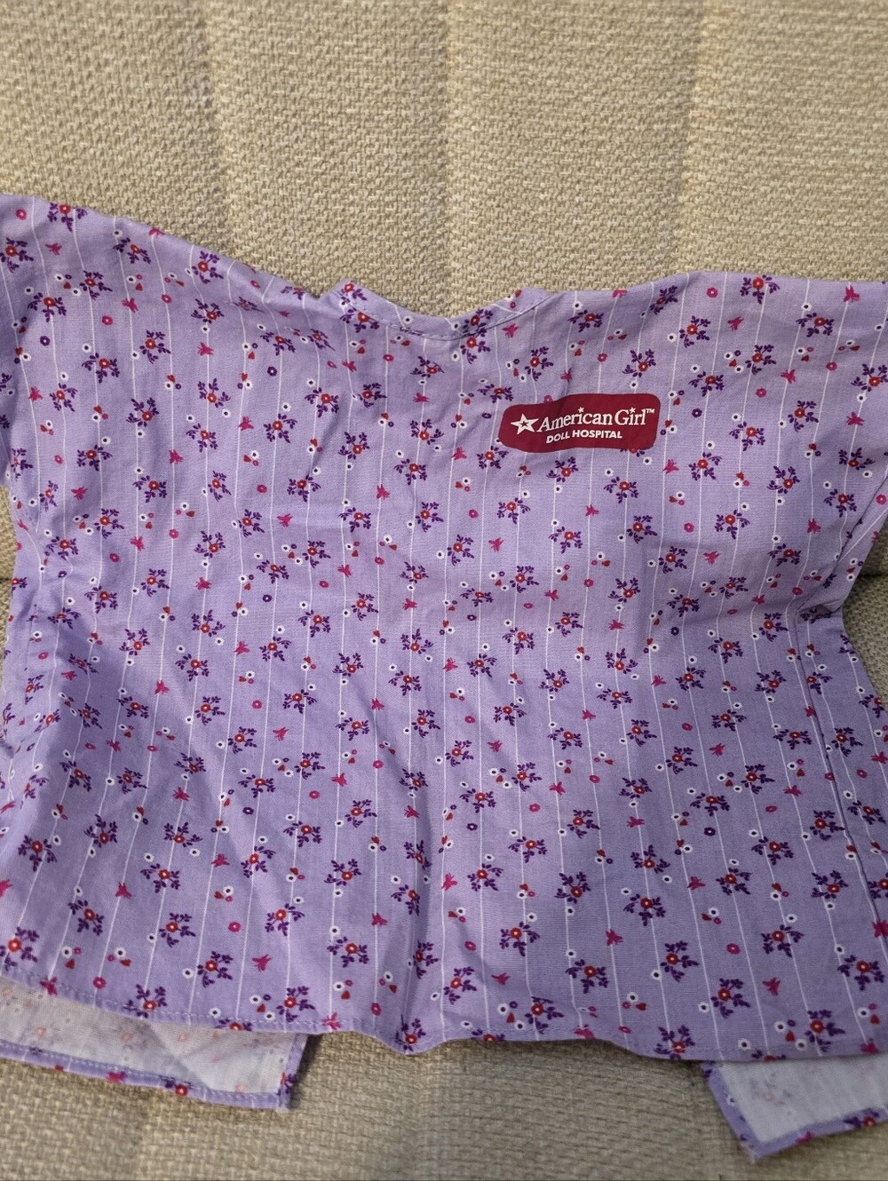 American Girl Bitty Baby Doll Hospital Gown Purple